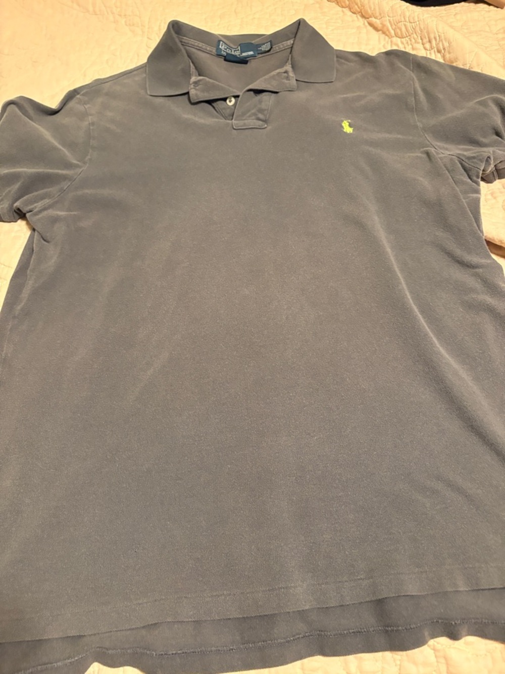Ralph Lauren Men's Slate Blue Short Sleeve Polo with Yellow Pony